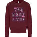 Tarot Cards Fortune Teller Skulls Mens Sweatshirt Jumper Maroon
