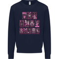 Tarot Cards Fortune Teller Skulls Mens Sweatshirt Jumper Navy Blue