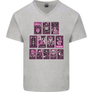 Tarot Cards Fortune Teller Skulls Mens V-Neck Cotton T-Shirt Sports Grey