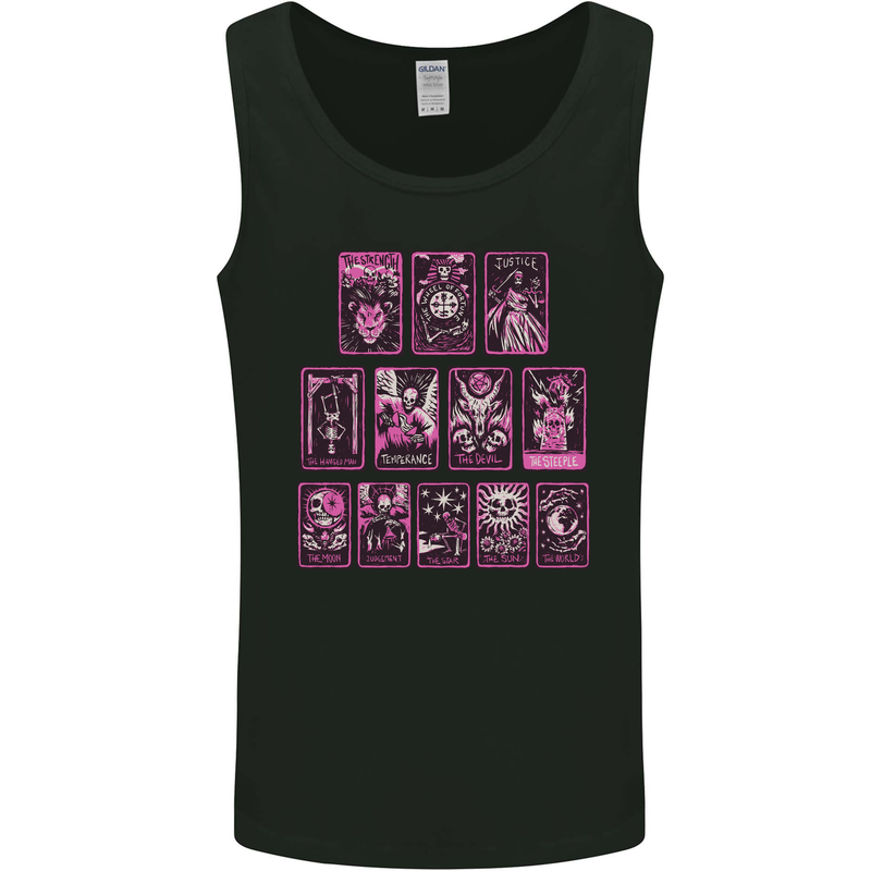 Tarot Cards Fortune Teller Skulls Mens Vest Tank Top Black