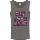 Tarot Cards Fortune Teller Skulls Mens Vest Tank Top Charcoal