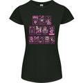 Tarot Cards Fortune Teller Skulls Womens Petite Cut T-Shirt Black