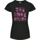 Tarot Cards Fortune Teller Skulls Womens Petite Cut T-Shirt Black