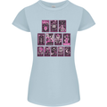 Tarot Cards Fortune Teller Skulls Womens Petite Cut T-Shirt Light Blue