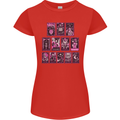 Tarot Cards Fortune Teller Skulls Womens Petite Cut T-Shirt Red