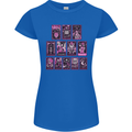 Tarot Cards Fortune Teller Skulls Womens Petite Cut T-Shirt Royal Blue