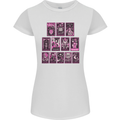 Tarot Cards Fortune Teller Skulls Womens Petite Cut T-Shirt White
