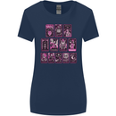 Tarot Cards Fortune Teller Skulls Womens Wider Cut T-Shirt Navy Blue