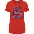 Tarot Cards Fortune Teller Skulls Womens Wider Cut T-Shirt Red