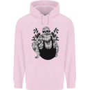 Tattoo Santa Funny Christmas Biker Motorbike Childrens Kids Hoodie Light Pink