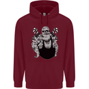 Tattoo Santa Funny Christmas Biker Motorbike Childrens Kids Hoodie Maroon