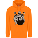 Tattoo Santa Funny Christmas Biker Motorbike Childrens Kids Hoodie Orange