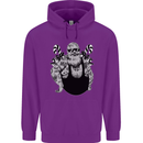 Tattoo Santa Funny Christmas Biker Motorbike Childrens Kids Hoodie Purple