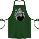 Tattoo Santa Funny Christmas Biker Motorbike Cotton Apron 100% Organic Forest Green