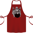 Tattoo Santa Funny Christmas Biker Motorbike Cotton Apron 100% Organic Maroon