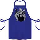 Tattoo Santa Funny Christmas Biker Motorbike Cotton Apron 100% Organic Royal Blue