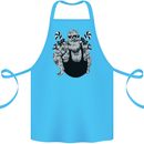 Tattoo Santa Funny Christmas Biker Motorbike Cotton Apron 100% Organic Turquoise
