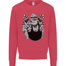Tattoo Santa Funny Christmas Biker Motorbike Kids Sweatshirt Jumper Heliconia