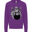 Tattoo Santa Funny Christmas Biker Motorbike Kids Sweatshirt Jumper Purple