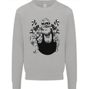 Tattoo Santa Funny Christmas Biker Motorbike Kids Sweatshirt Jumper Sports Grey