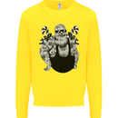 Tattoo Santa Funny Christmas Biker Motorbike Kids Sweatshirt Jumper Yellow