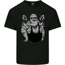 Tattoo Santa Funny Christmas Biker Motorbike Kids T-Shirt Childrens Black