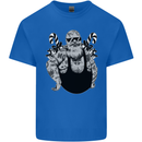 Tattoo Santa Funny Christmas Biker Motorbike Kids T-Shirt Childrens Royal Blue
