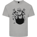Tattoo Santa Funny Christmas Biker Motorbike Kids T-Shirt Childrens Sports Grey
