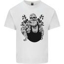 Tattoo Santa Funny Christmas Biker Motorbike Kids T-Shirt Childrens White