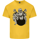 Tattoo Santa Funny Christmas Biker Motorbike Kids T-Shirt Childrens Yellow