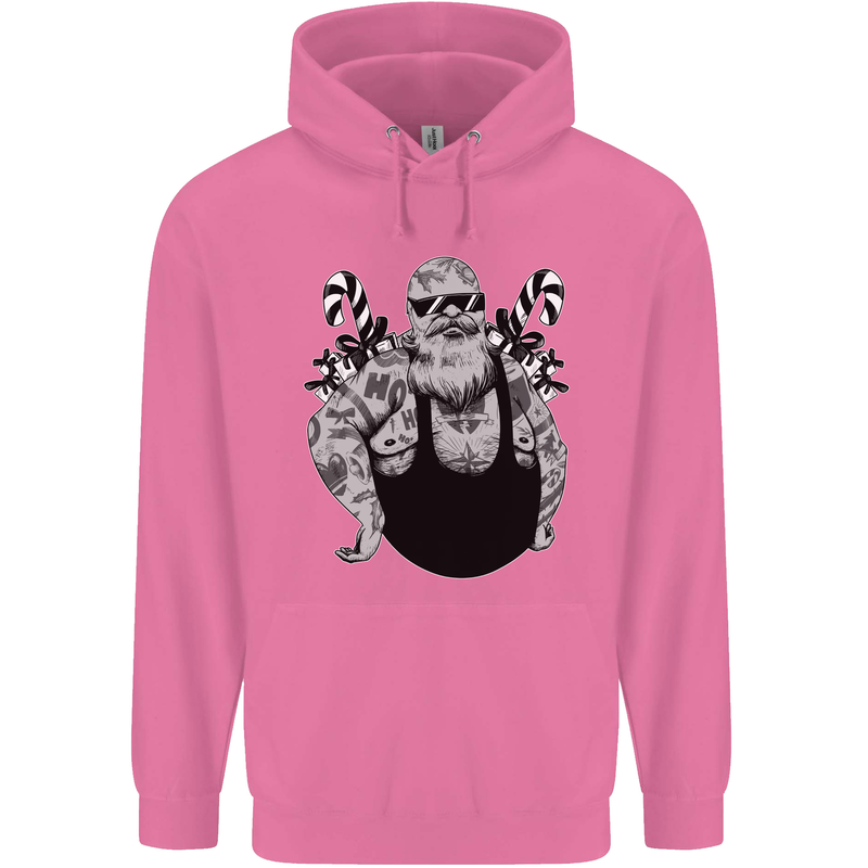 Tattoo Santa Funny Christmas Biker Motorbike Mens 80% Cotton Hoodie Azelea