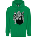 Tattoo Santa Funny Christmas Biker Motorbike Mens 80% Cotton Hoodie Irish Green