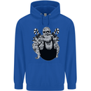 Tattoo Santa Funny Christmas Biker Motorbike Mens 80% Cotton Hoodie Royal Blue