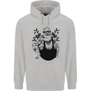 Tattoo Santa Funny Christmas Biker Motorbike Mens 80% Cotton Hoodie Sports Grey