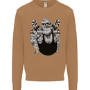 Tattoo Santa Funny Christmas Biker Motorbike Mens Sweatshirt Jumper Caramel Latte