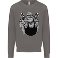Tattoo Santa Funny Christmas Biker Motorbike Mens Sweatshirt Jumper Charcoal