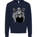 Tattoo Santa Funny Christmas Biker Motorbike Mens Sweatshirt Jumper Navy Blue