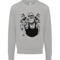 Tattoo Santa Funny Christmas Biker Motorbike Mens Sweatshirt Jumper Sports Grey