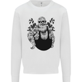 Tattoo Santa Funny Christmas Biker Motorbike Mens Sweatshirt Jumper White