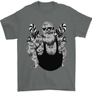 Tattoo Santa Funny Christmas Biker Motorbike Mens T-Shirt 100% Cotton Charcoal