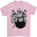 Tattoo Santa Funny Christmas Biker Motorbike Mens T-Shirt 100% Cotton Light Pink