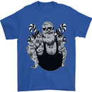 Tattoo Santa Funny Christmas Biker Motorbike Mens T-Shirt 100% Cotton Royal Blue