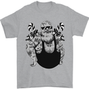Tattoo Santa Funny Christmas Biker Motorbike Mens T-Shirt 100% Cotton Sports Grey