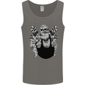 Tattoo Santa Funny Christmas Biker Motorbike Mens Vest Tank Top Charcoal