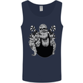 Tattoo Santa Funny Christmas Biker Motorbike Mens Vest Tank Top Navy Blue