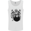 Tattoo Santa Funny Christmas Biker Motorbike Mens Vest Tank Top White