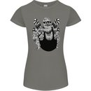 Tattoo Santa Funny Christmas Biker Motorbike Womens Petite Cut T-Shirt Charcoal