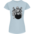 Tattoo Santa Funny Christmas Biker Motorbike Womens Petite Cut T-Shirt Light Blue