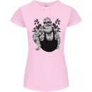 Tattoo Santa Funny Christmas Biker Motorbike Womens Petite Cut T-Shirt Light Pink