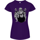 Tattoo Santa Funny Christmas Biker Motorbike Womens Petite Cut T-Shirt Purple